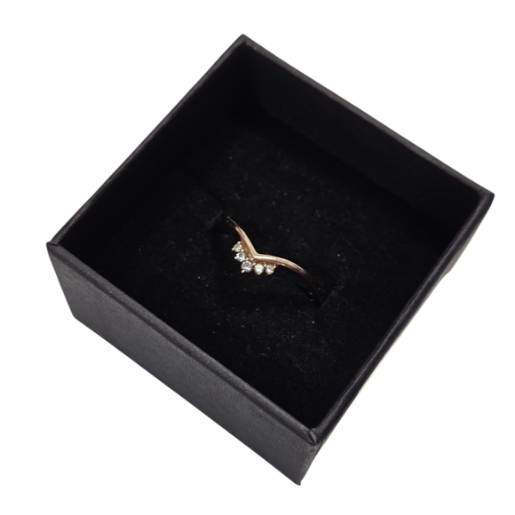 Pandora Rose Gold Chevron CZ Ring Size 56 US 7.5 - Picture 2 of 5